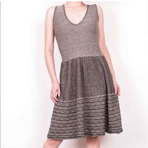 Anthropologie Kitted and Knotted gray knit dress